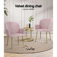 Dining Chairs Set of 2 Velvet - Pink Kynsee