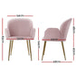 Dining Chairs Set of 2 Velvet - Pink Kynsee