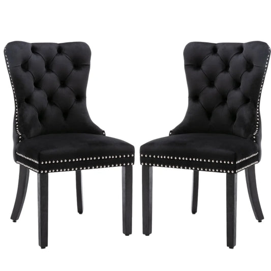 Dining Chairs Set of 2 Velvet Upholstered Tufted Kitchen
