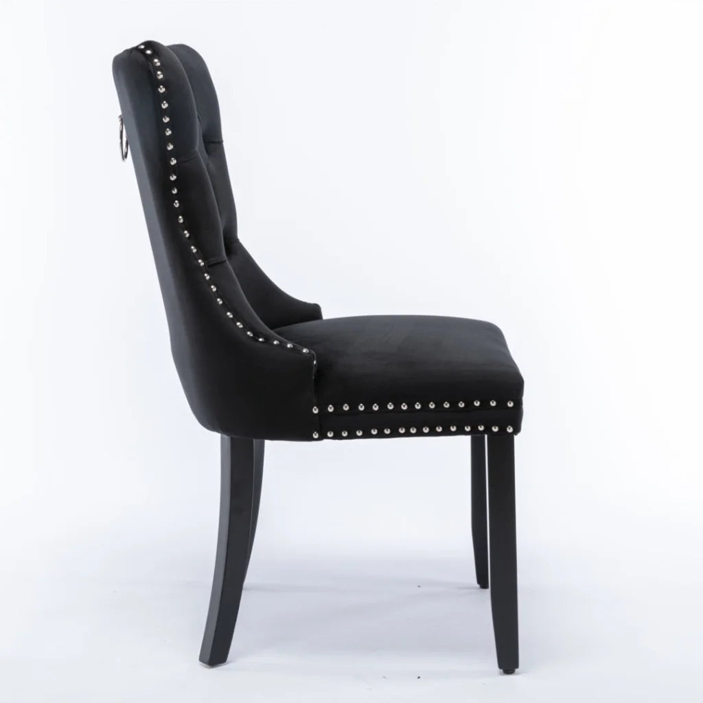 Dining Chairs Set of 2 Velvet Upholstered Tufted Kitchen