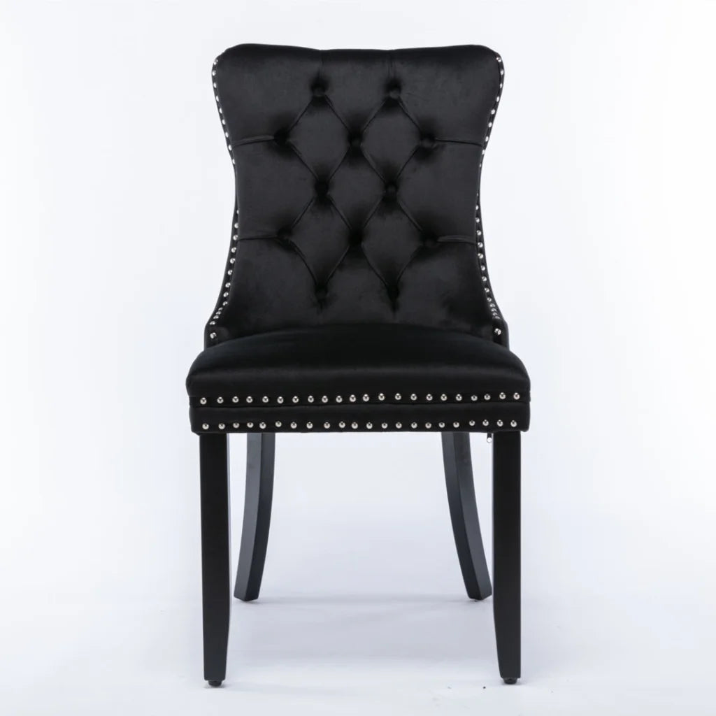 Dining Chairs Set of 2 Velvet Upholstered Tufted Kitchen