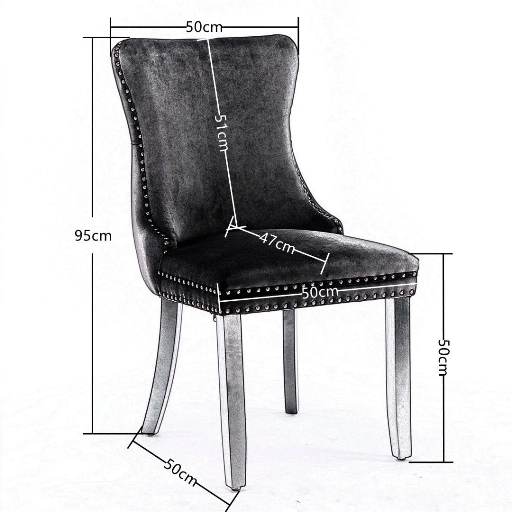 Dining Chairs Set of 2 Velvet Upholstered Tufted Wingback