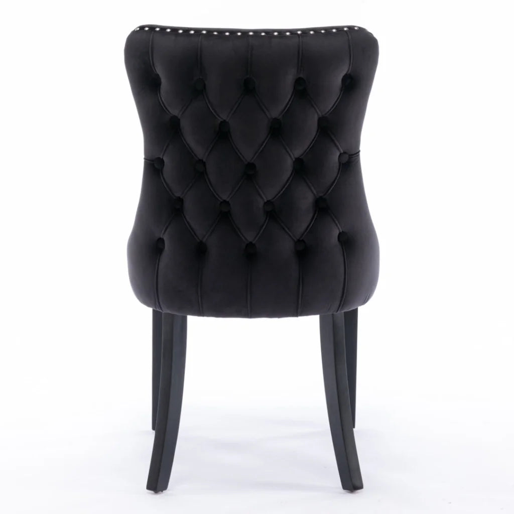 Dining Chairs Set of 2 Velvet Upholstered Tufted Wingback