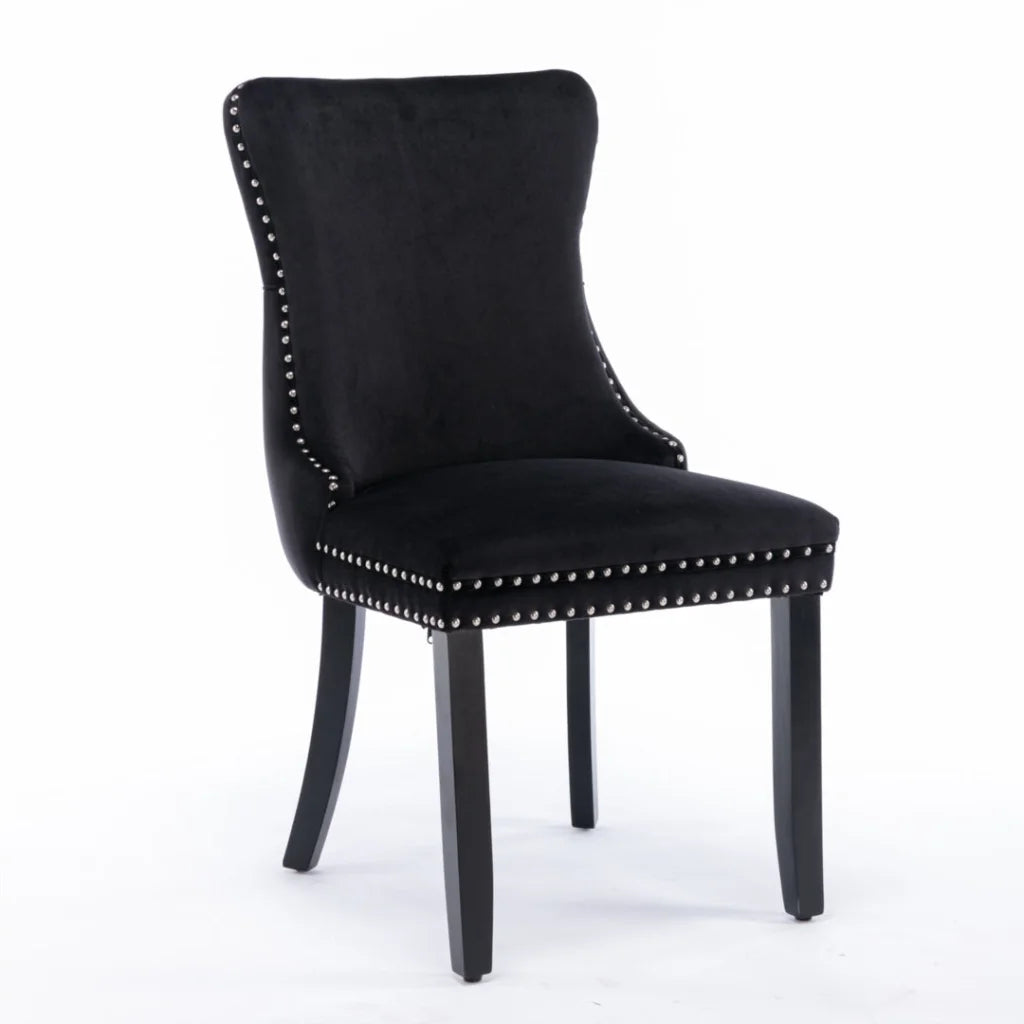Dining Chairs Set of 2 Velvet Upholstered Tufted Wingback