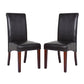 Dining Chairs Set of 2 Wooden Frame Black Leatherette
