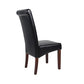 Dining Chairs Set of 2 Wooden Frame Black Leatherette