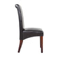 Dining Chairs Set of 2 Wooden Frame Black Leatherette