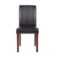 Dining Chairs Set of 2 Wooden Frame Brown Leatherette
