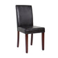 Dining Chairs Set of 2 Wooden Frame Brown Leatherette