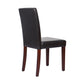 Dining Chairs Set of 2 Wooden Frame Brown Leatherette