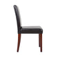 Dining Chairs Set of 2 Wooden Frame Brown Leatherette