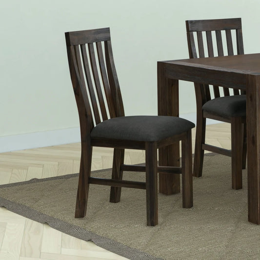 Dining Chairs Set of 2 - Wooden Frame Leatherette Solid