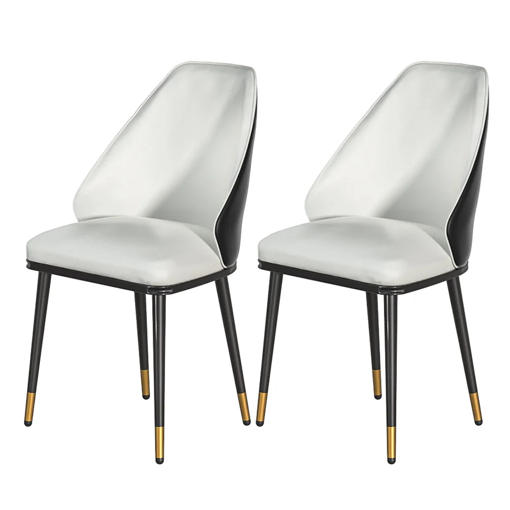 Dining Chairs Wooden Kitchen Cafe Faux Leather Padded Seat