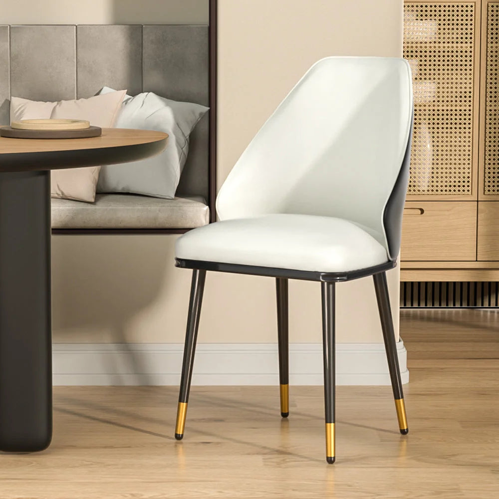 Dining Chairs Wooden Kitchen Cafe Faux Leather Padded Seat