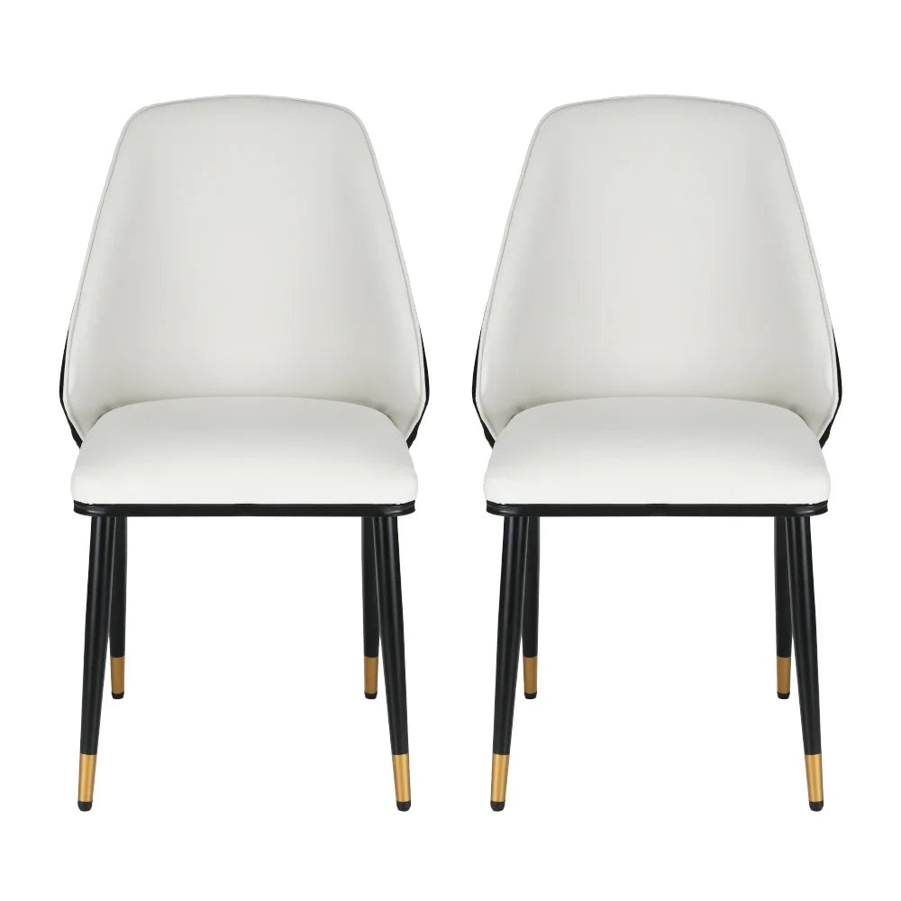 Dining Chairs Wooden Kitchen Cafe Faux Leather Padded Seat
