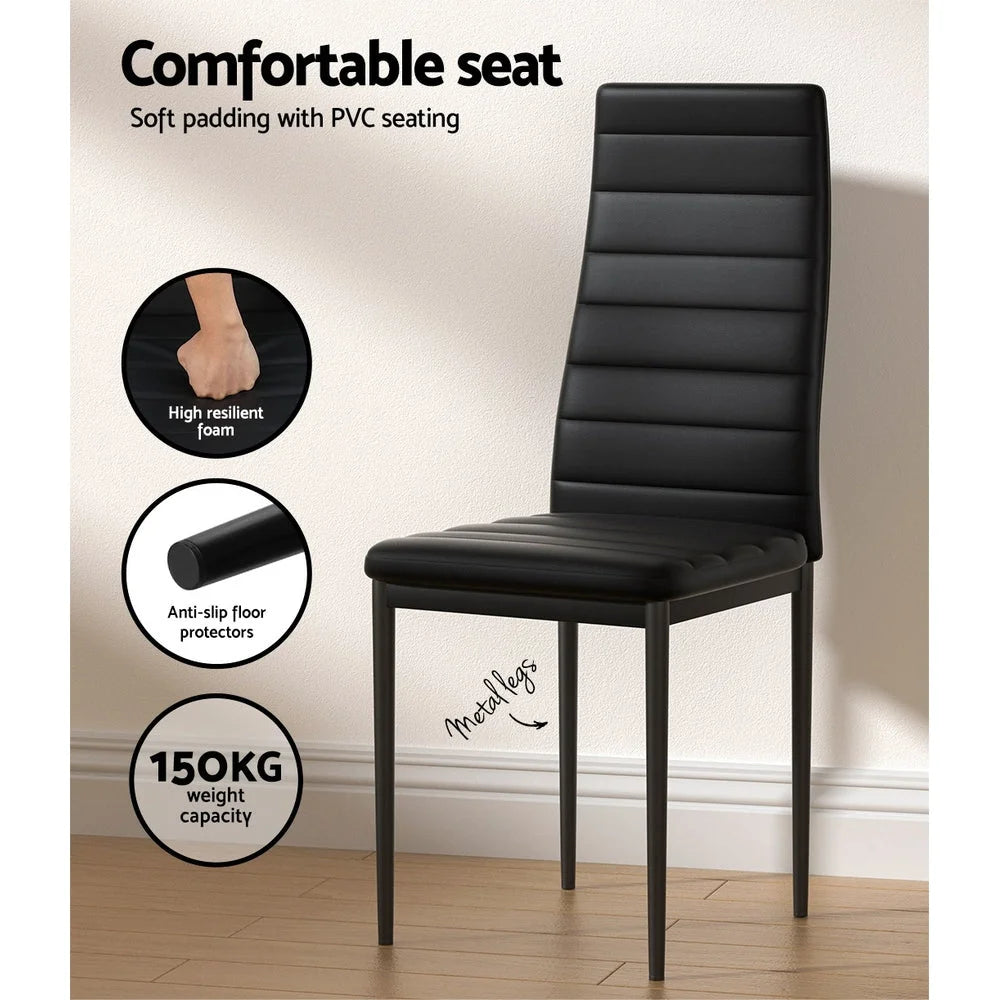 Black wooden dining chair set