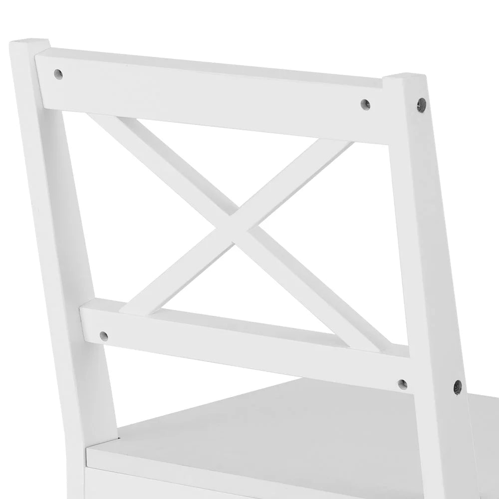 Dining Set Table with 4 Chairs - White 5-Piece Cafe Set