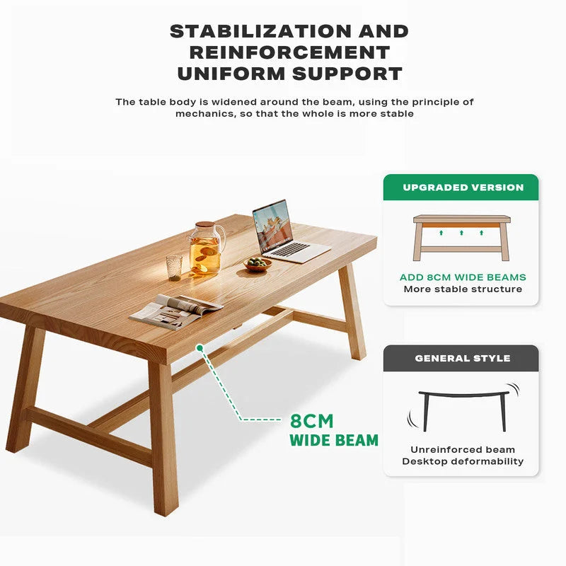 Dining Table 1.8M Solid Wood Square Kitchen Furniture