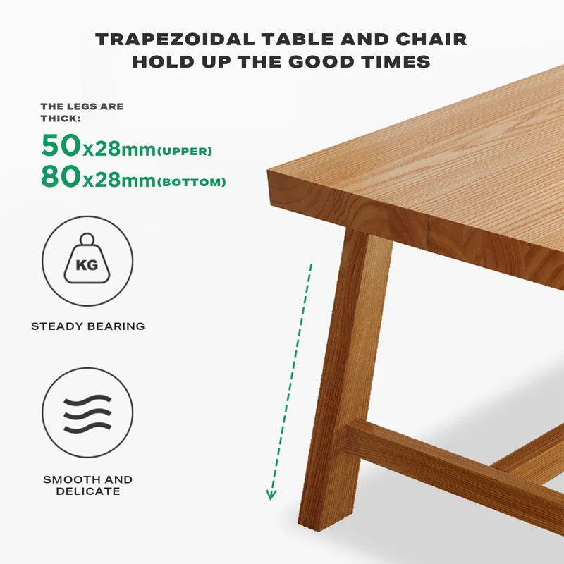 Dining Table 1.8M Solid Wood Square Kitchen Furniture