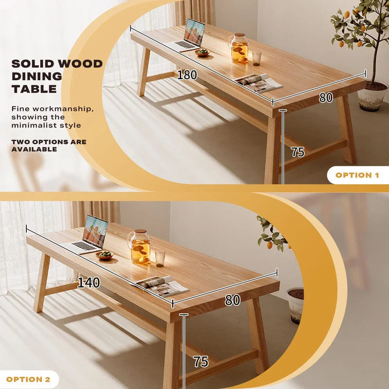 Dining Table 1.8M Solid Wood Square Kitchen Furniture