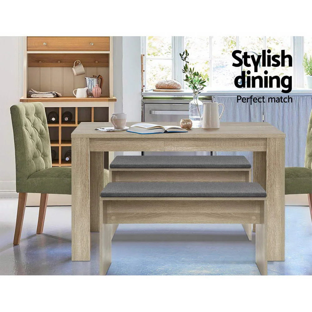 Dining Table 4 Seater Wooden Kitchen Oak 120cm Cafe