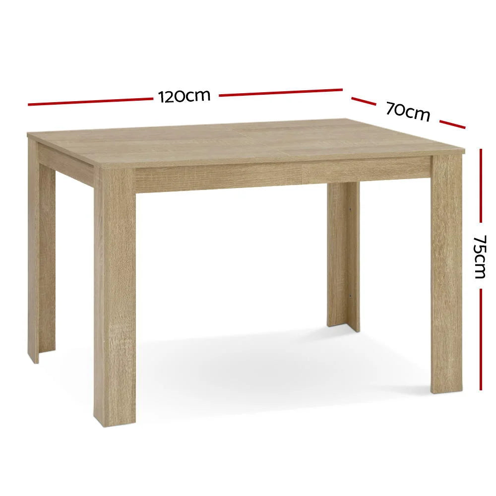 Dining Table 4 Seater Wooden Kitchen Oak 120cm Cafe