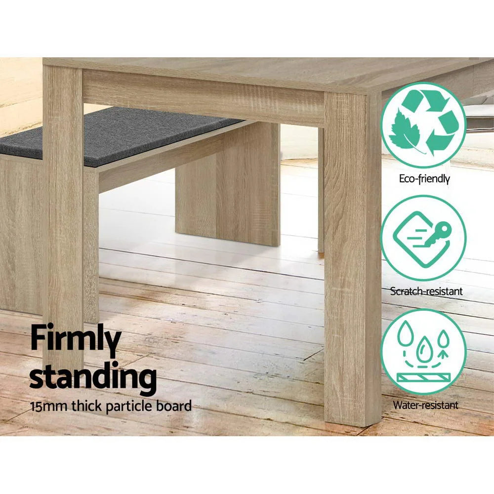 Dining Table 4 Seater Wooden Kitchen Oak 120cm Cafe
