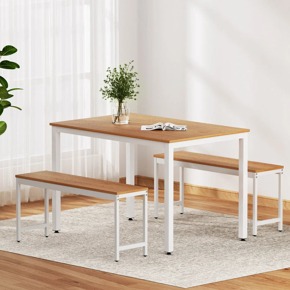 Metal dining table with chairs desk bench kitchen