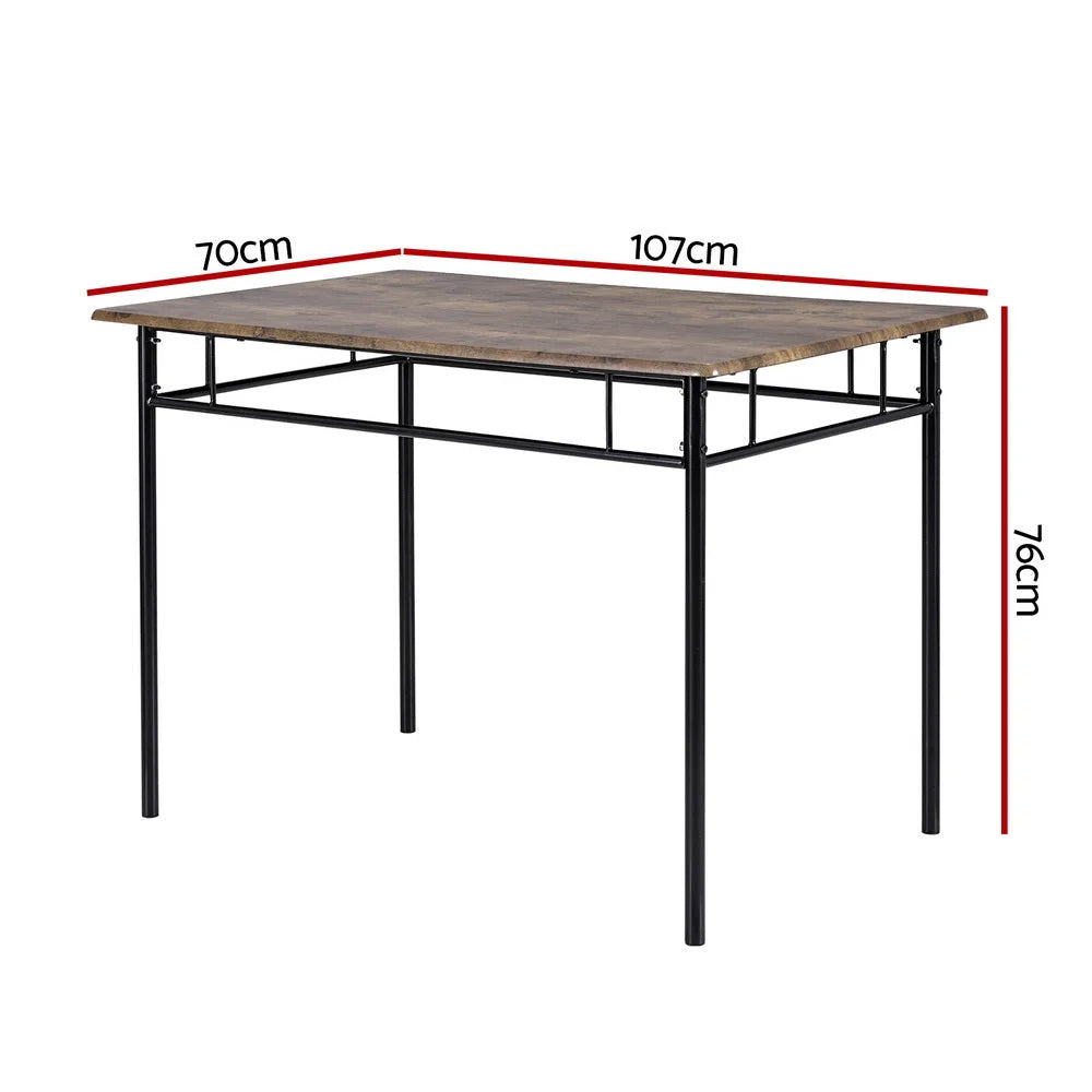 Dining Table and Chairs Set 5PCS Industrial Wooden Metal