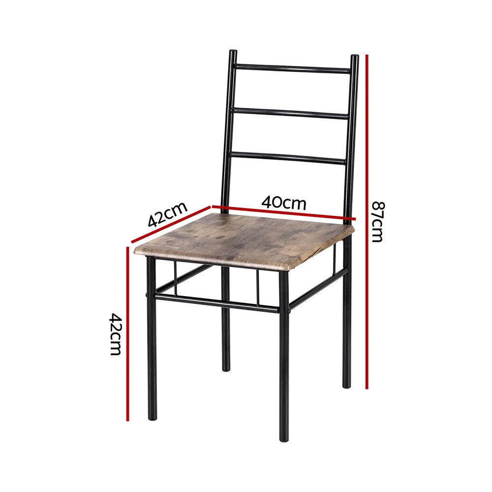 Dining Table and Chairs Set 5PCS Industrial Wooden Metal
