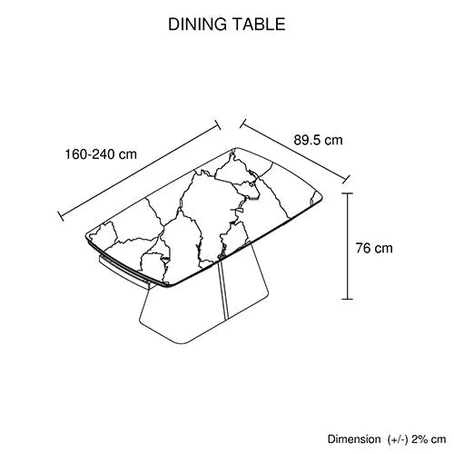 Dining Table MDF Ceramic Glass Table Top Extendable