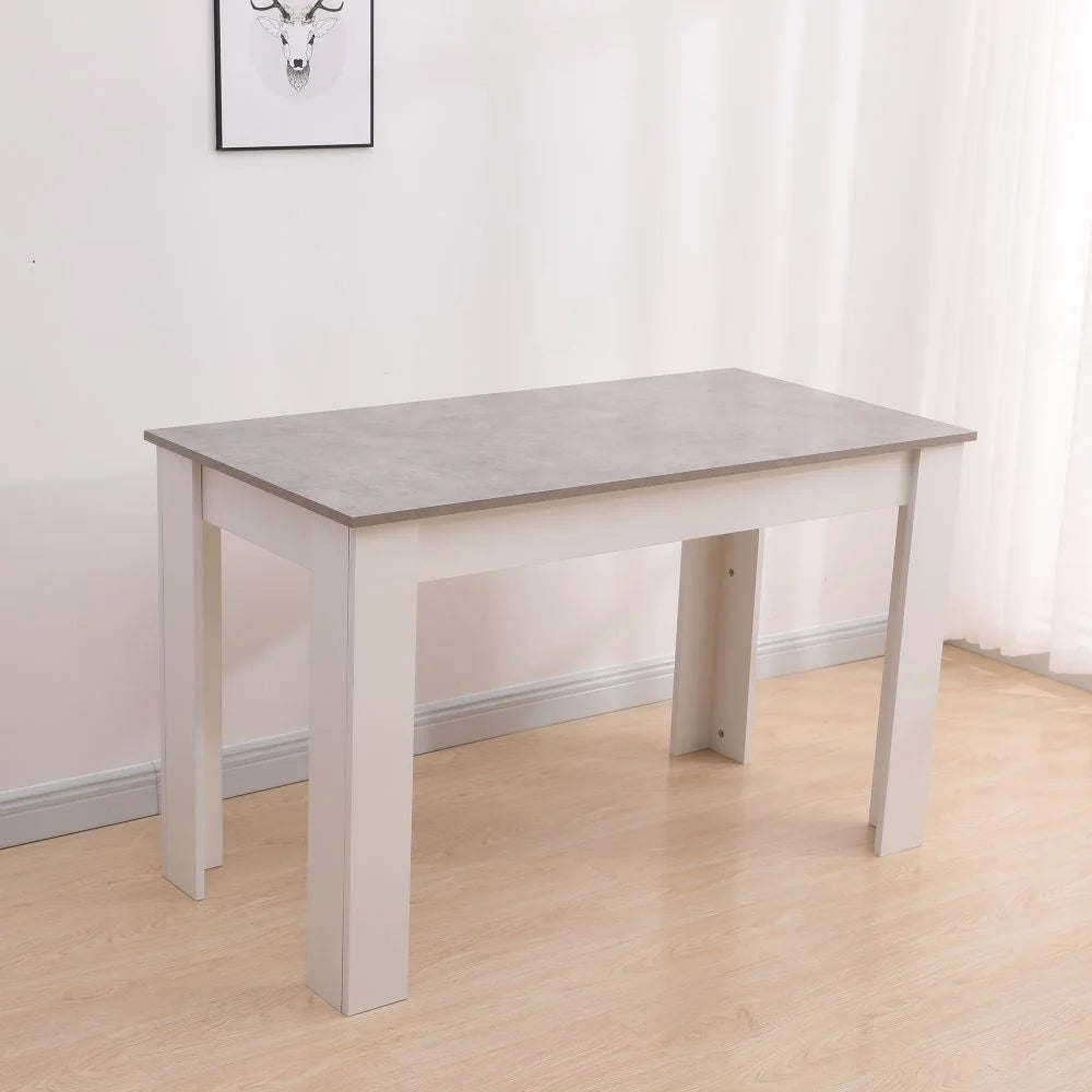 Dining Table Rectangular Wooden 120M - Grey & White