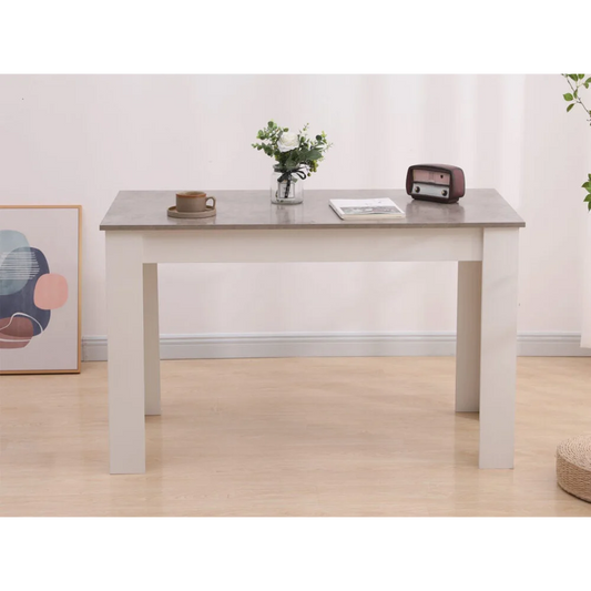 Dining Table Rectangular Wooden 120M - Grey & White
