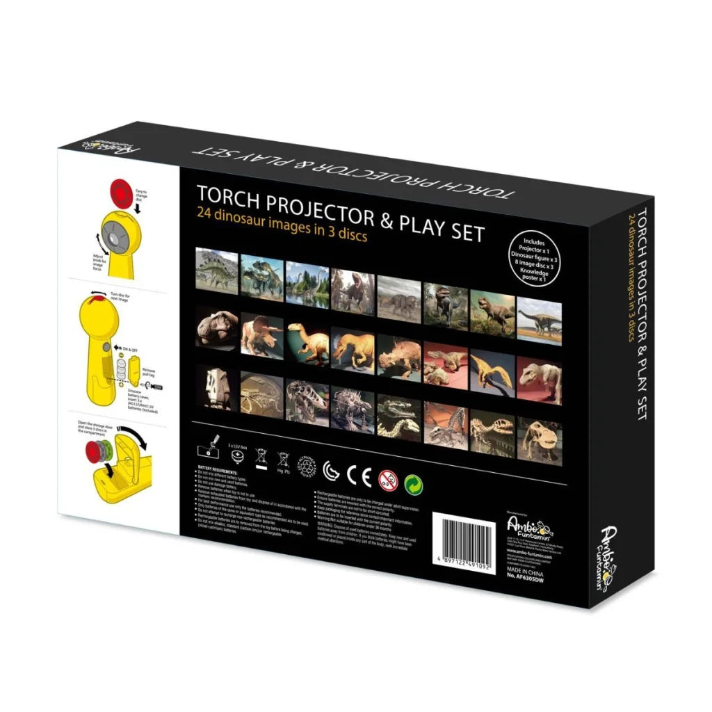 Dinosaur Projector and 3 Toy Figures Play Set - Kids STEM