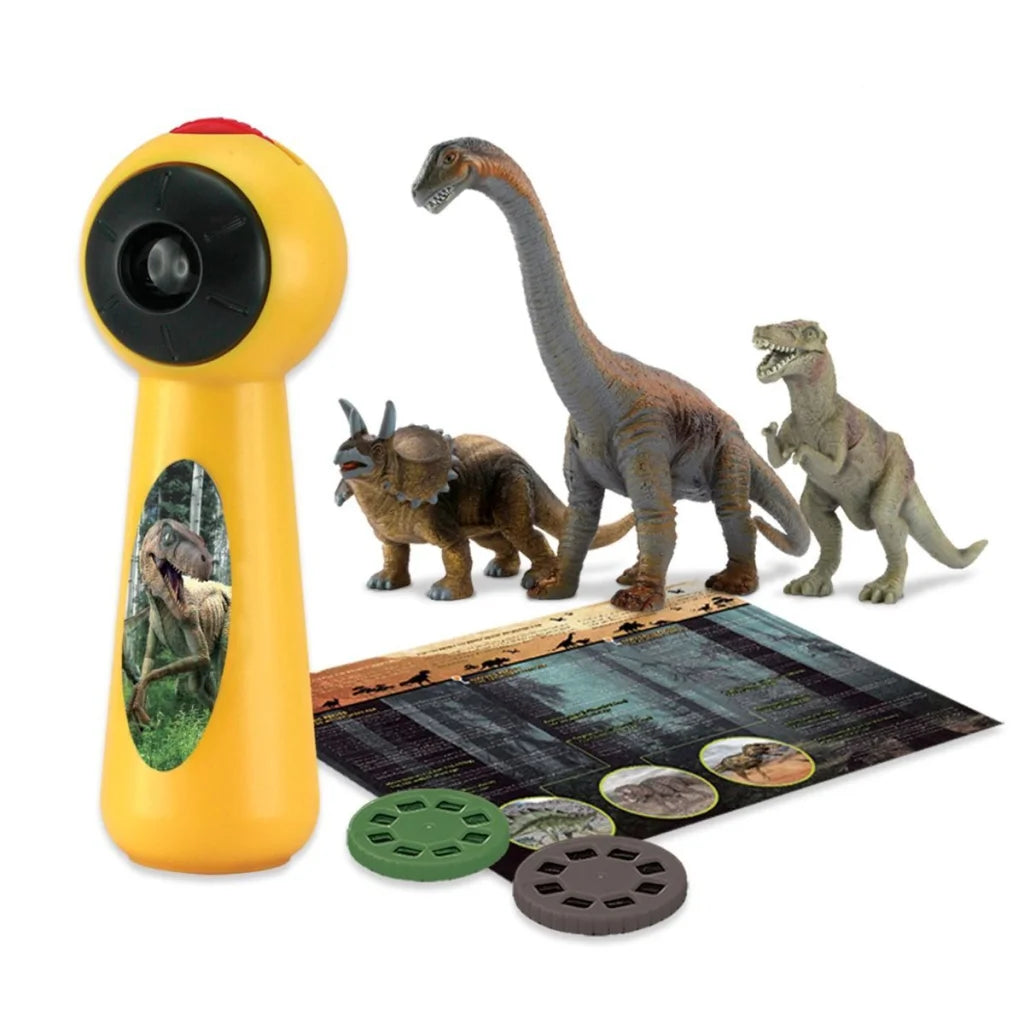 Dinosaur Projector and 3 Toy Figures Play Set - Kids STEM