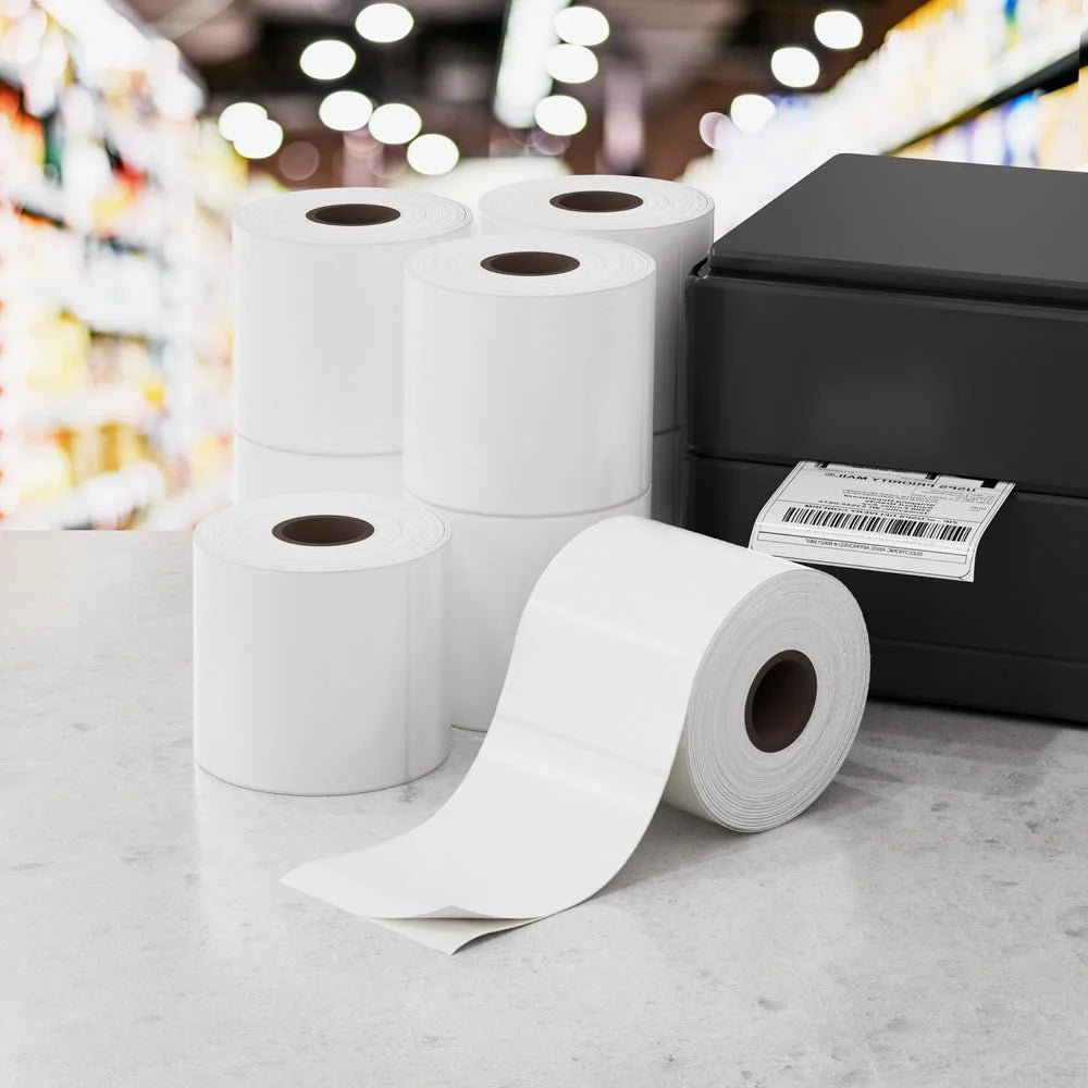 Direct Thermal Labels Printer Paper 8 Rolls Barcode