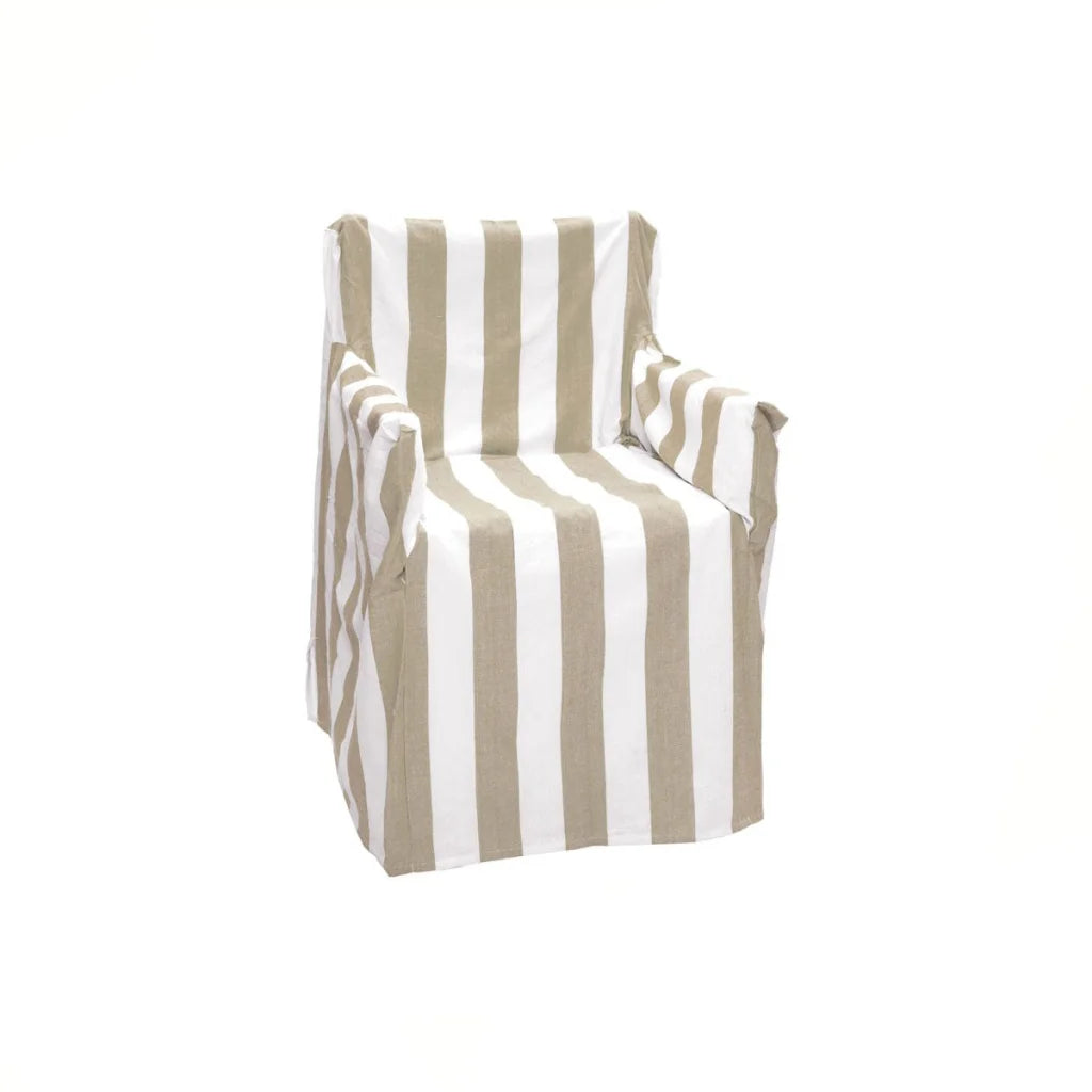 Director Chair Cover Rans 100% Cotton - Striped Bleach Sand