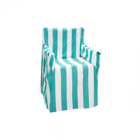 Director Chair Cover Rans 100% Cotton - Striped Ocean Blue