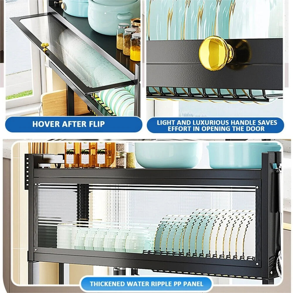 Dish Drying Rack 85cm Double Tier Kitchen Drain Holder