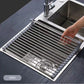 Dish Drying Rack Kitchen Roll-Up Foldable Over Sink