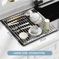 Dish Drying Rack Kitchen Roll-Up Foldable Over Sink