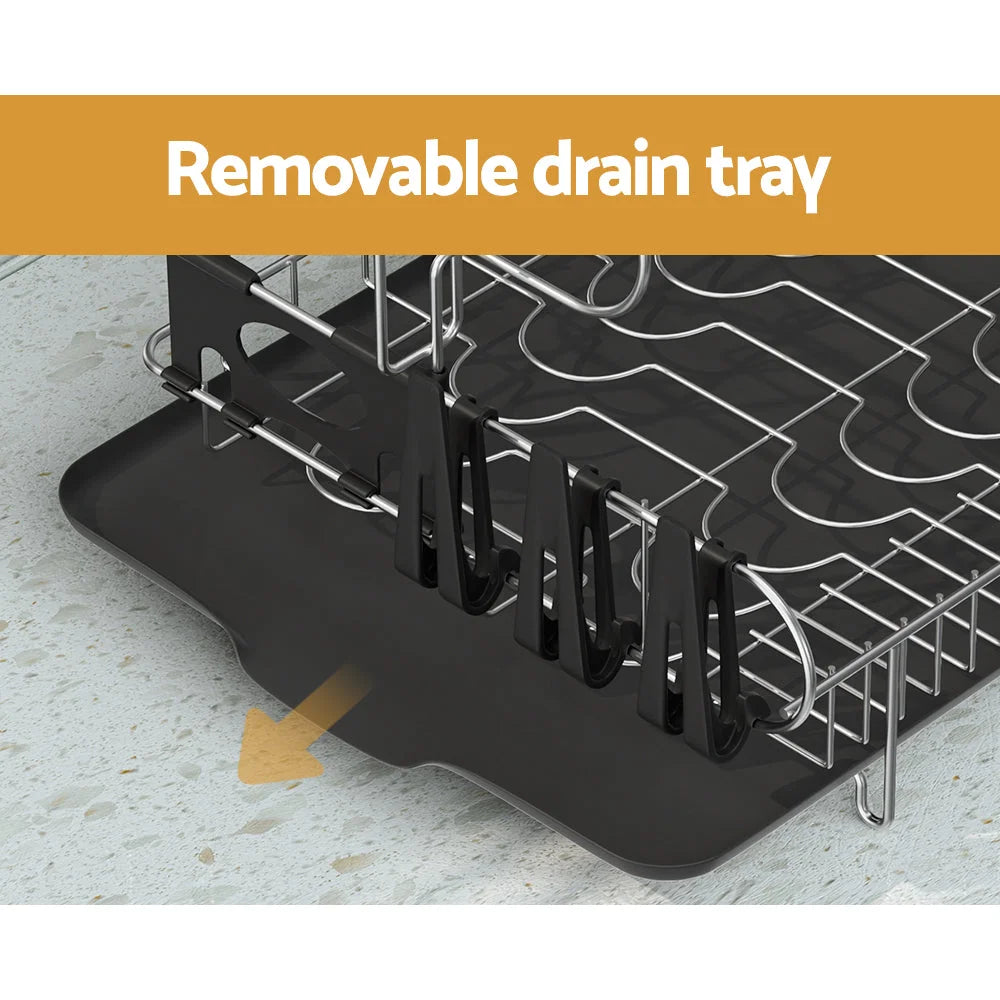 Dish rack drying with upright supports and shelf tiers
