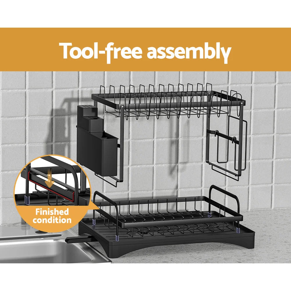 Dish rack expandable with slim posts and mounting brackets