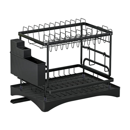 Dish Rack Expandable Drying Drainer Cutlery Holder Tray Kitchen