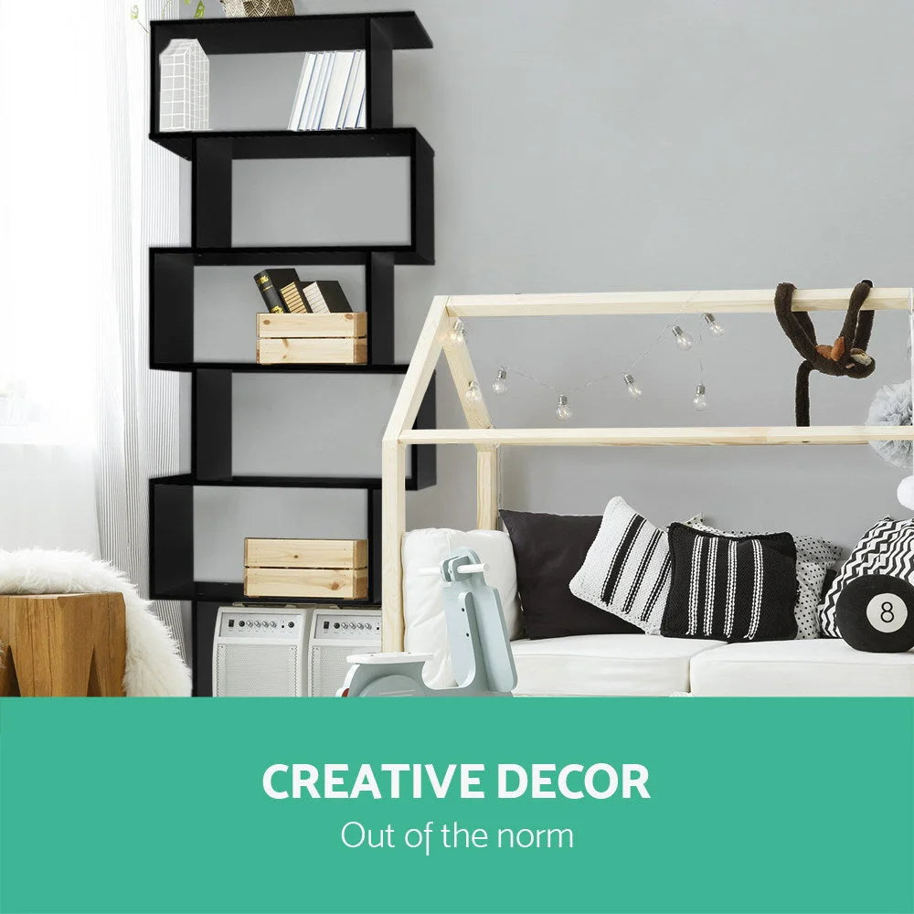 Display Shelf 6 Tier - Black - Bedroom