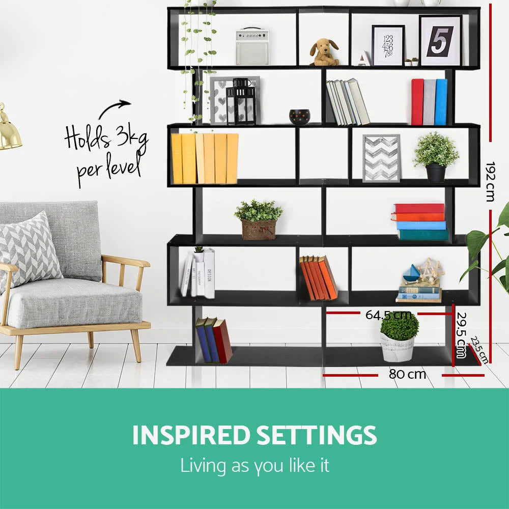Display Shelf 6 Tier - Black - Bedroom