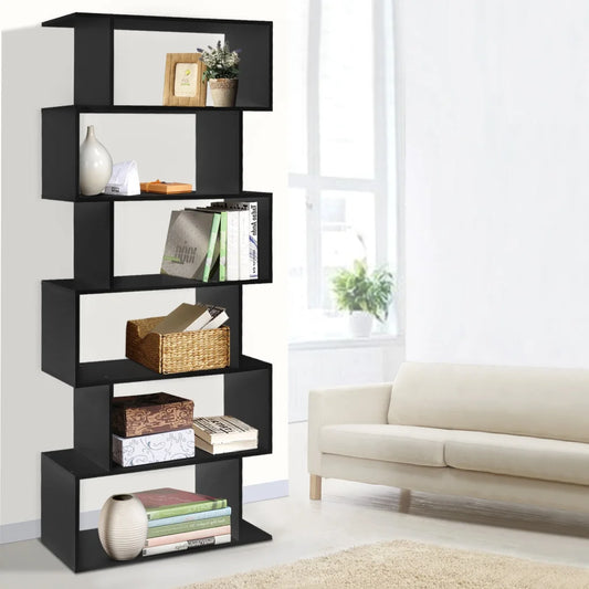 Display Shelf 6 Tier - Black - Bedroom