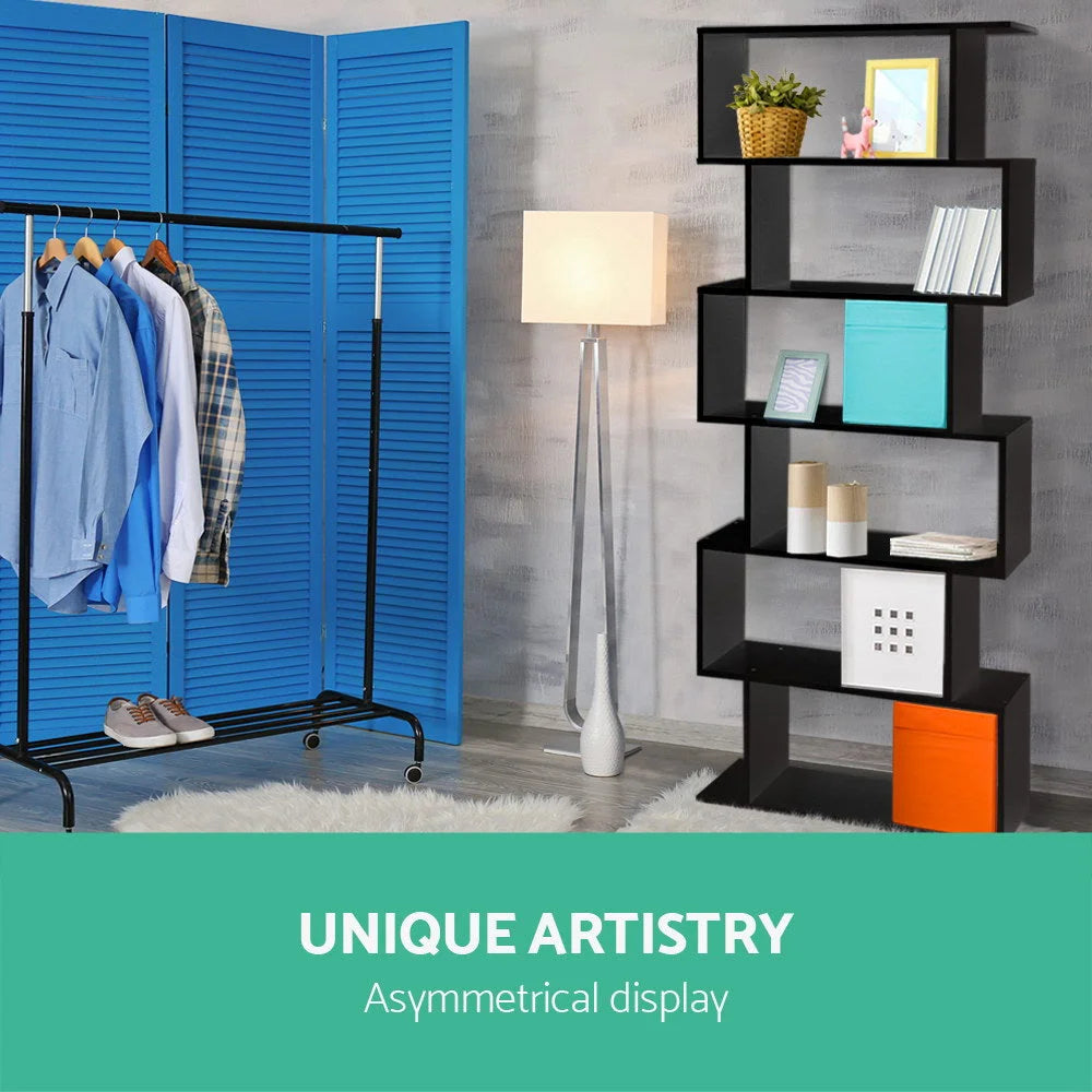Display Shelf 6 Tier - Black - Bedroom