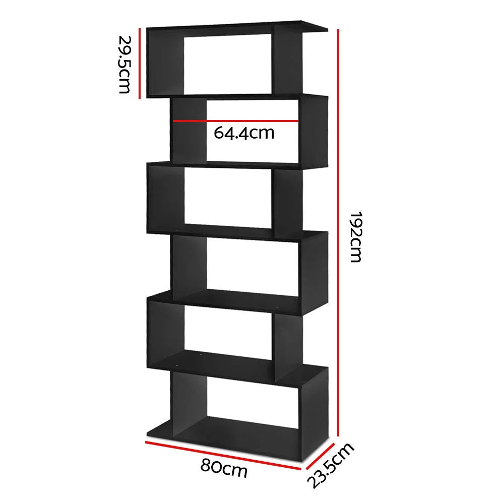 Display Shelf 6 Tier - Black - Bedroom