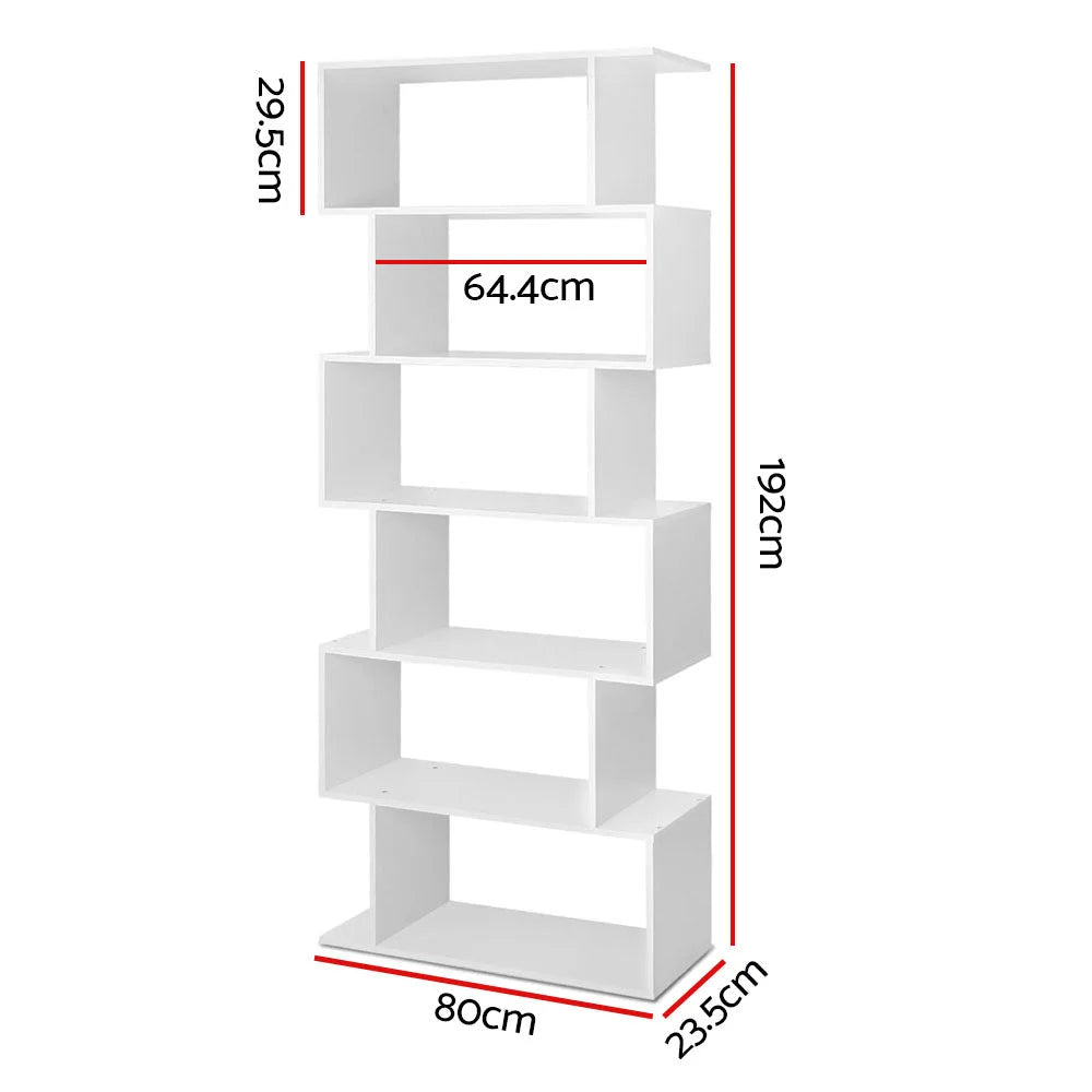 Display Shelf 6 Tier - White - Bedroom